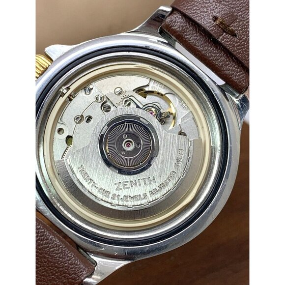 Zenith Defy Men's Watch Swiss Automatic White Dial Date Brown Leather Band 38mm - Picture 6 of 14